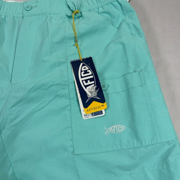 Aftco Shorts Mens‎ Size 38 Blue Cargo Fishing Stretch Outdoor Hiking Nylon NEW - Picture 2 of 9